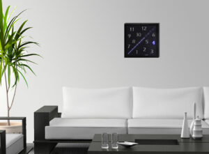 horloge diagonalK tableau luminescente décor digitale led Alainpers